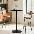 thumbnail image 2 of Bar Table 23.5 Inch Top Cocktail Table Round Pub Table with Metal Base MDF Tabletop Modern High Top Table Round Table for Cocktail, Bistro, Party, Black, 2 of 10