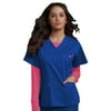 Med Couture Women's 8403 Signature V-neck Scrub Top -Royal/Passion Pink-X-Small