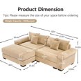thumbnail image 2 of Lovableguy Oversized Sectional Modular Sofa with Movable Ottoman,Corduroy Upholstered L-Shaped Cloud Couch,Comfy Loveseat for Living Room Bedroom,Camel, 2 of 7