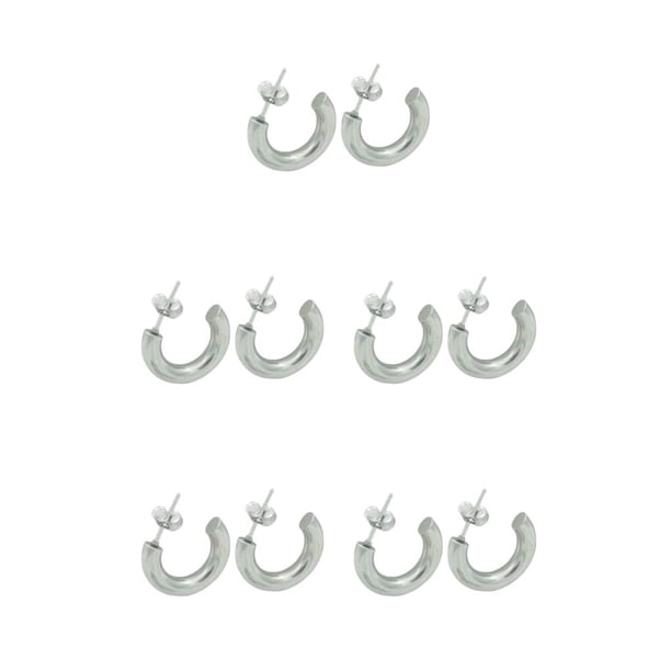 Sonducket Pendientes de mujer, adornos de joyería exquisita, aros simples de acero inoxidable para mujer, accesorio de moda plateado Type2 NO2