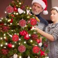 thumbnail image 1 of mfyjkho Adornos para árbol de Navidad, bolas de plástico galvanizado con lazo para colgar, 8 cm de diámetro, juego de 9 para decoración navideña., 1 of 6