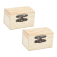 thumbnail image 4 of 2 cajas de madera sin terminar, cofres de tesoros reutilizables, cajas de joyería para guardar en casa, para regalo de cumpleaños y Halloween. Estilo B, 4 of 7
