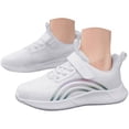 thumbnail image 1 of yocbz Girls Non Slip First Walking Shoes Girls Shoes Childrens Mesh Breathable Sports Shoes Girls Running Shoes Mid To Large Childrens Shoes White,7-8 Years, 1 of 6