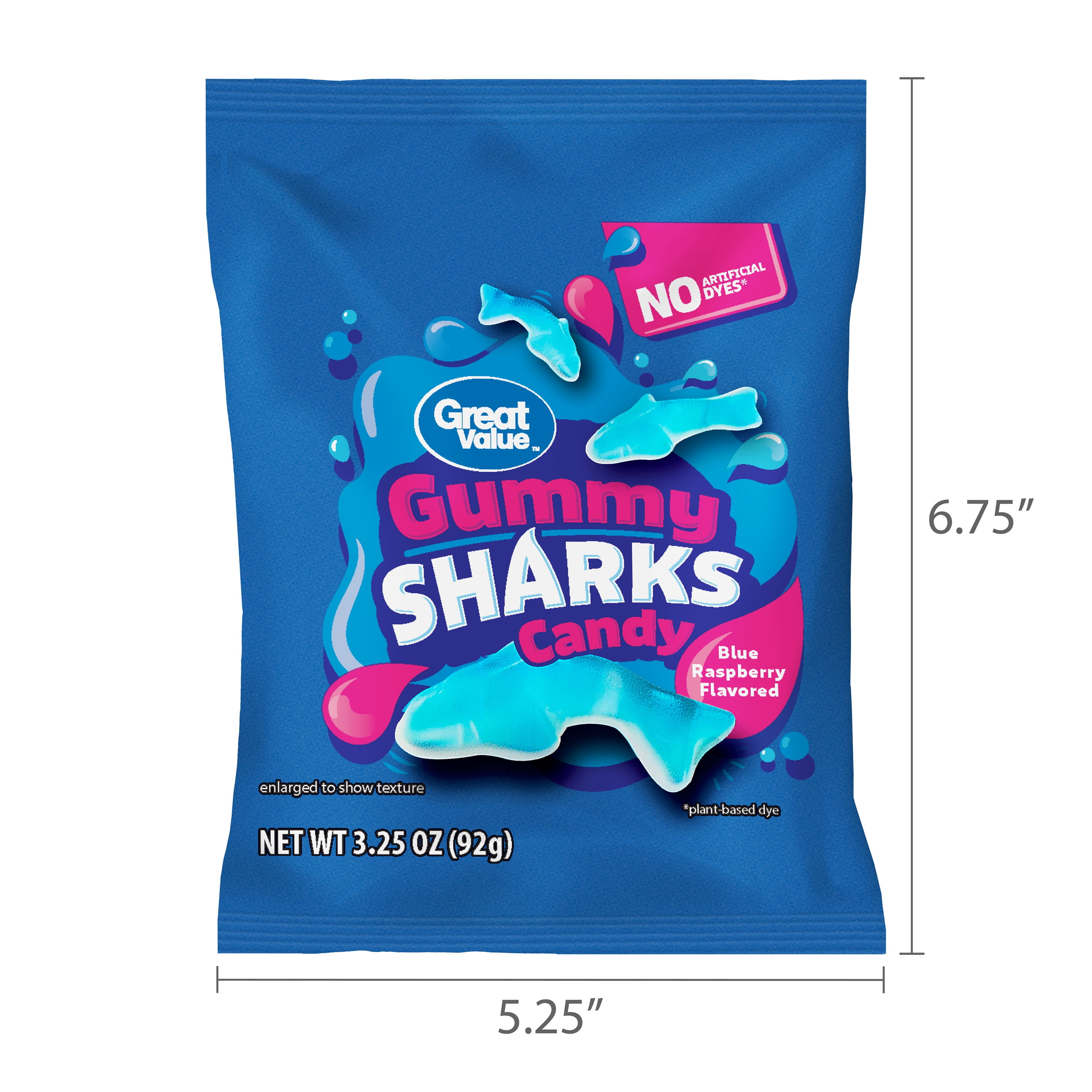 Great Value Gummy Sharks Candy 3.25 oz with Blue Raspberry Flavor Chewy Shark-Shaped Sweets - Walmart.com Great Value Gummy Sharks Candy 3.25 oz with Blue Raspberry Flavor Chewy Shark-Shaped Sweets - Walmart.com