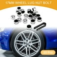 thumbnail image 2 of 20 Piezas de Tuercas de Rueda con Clip, Tornillos de Neumático, Cubierta de Tapón de Polvo, Protección de Tuercas de Plástico, Tono Cromado Plateado de 17 mm, 2 of 7