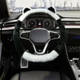 thumbnail image 4 of Herunwer Fluffy Winter Steering Wheel Cover Soft, Short Plush Gray Warm Steering Wheel Cover for Men and Women with Universal, 4 of 9