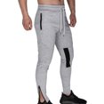 thumbnail image 4 of SGFCWSX Men's Solid Color Jogger Pants with Zipper Fly Drawstring Elastic Waist Slim Fit Cuffed Casual Athletic Trousers Gray Size XL, 4 of 5