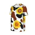 thumbnail image 2 of Balery Cow Print Sunflower Baseball Jersey for Men Casual Button Down Shirts Short Sleeve Active Team Sports Uniform-Small, 2 of 9