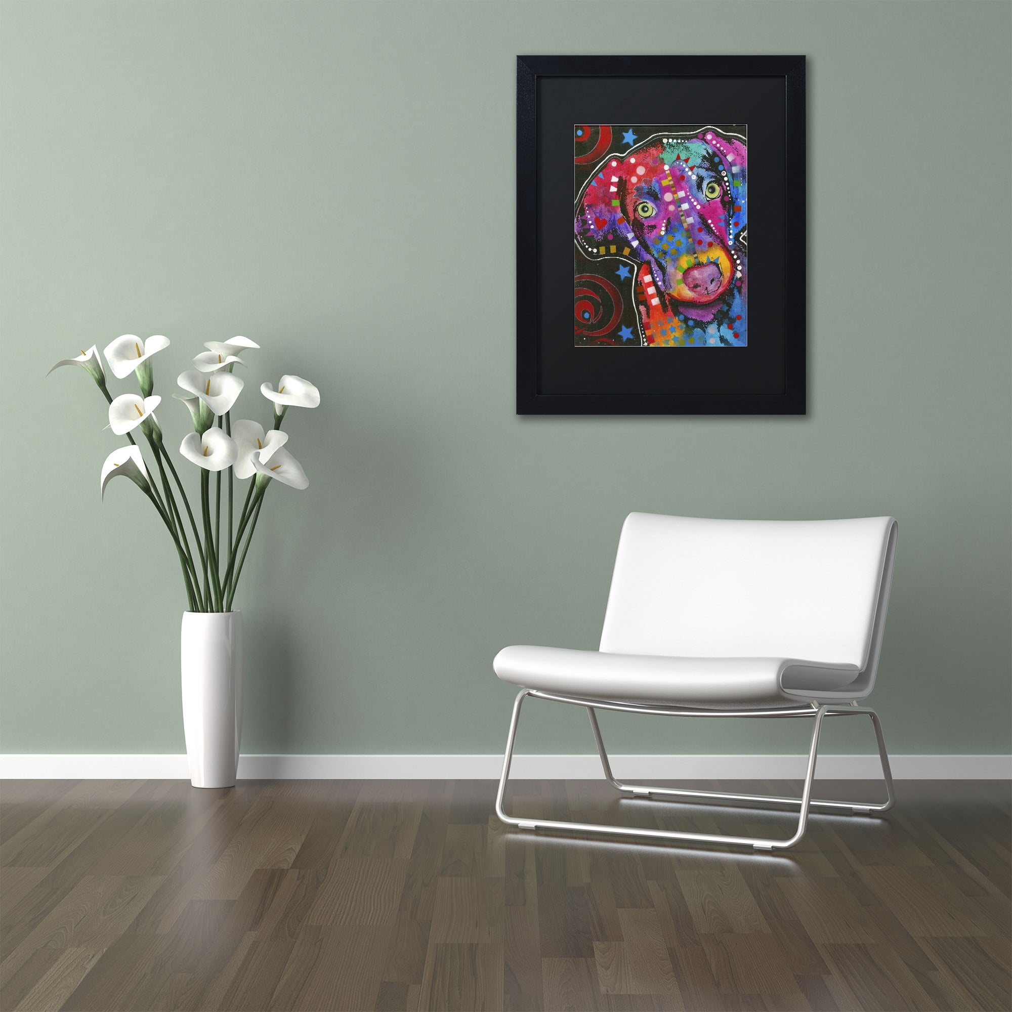 Trademark Fine Art "18" Canvas Art by Dean Russo, Black Matte, Black Frame