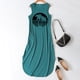 thumbnail image 3 of WILLBEST Vestido Informal De Verano Para Mujer, Vestido Holgado Con Estampado De Vacaciones En La Playa, Con Bolsillos, Cuello Redondo, Sin Mangas, Largo, 3 of 3