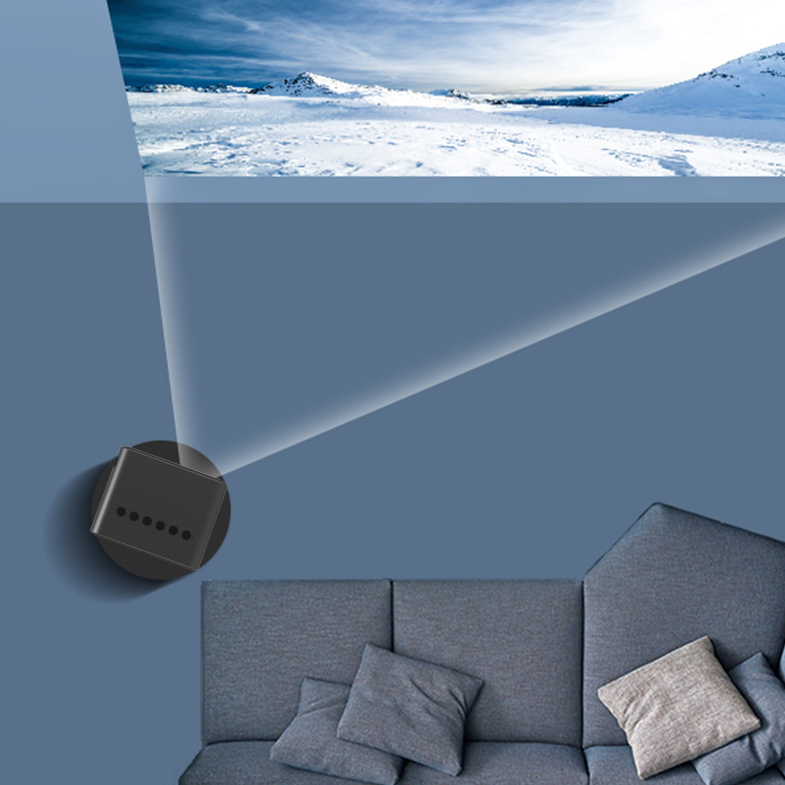 Hohaski Projector, Native 1080P Bluetooth Projector, Portable Outdoor Movie Projector, Full HD Mini Projector with Speaker for Home Bedroom, Compatible with Smartphone