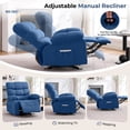 thumbnail image 4 of JMYMRY Rocker Recliner Chair with Side Pockets, Adjustable Lounge Chair with Elegant Design for Living Room, Bedroom, Blue, 4 of 7