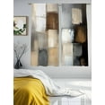thumbnail image 3 of Gray Brown Sheer Curtains 63 Inch Length 2 Panels Set, Abstract Oil Painting Color Blocks Voile Window Treatment Rod Pocket Curtains Sheers Drapes for Bedroom/Living Room/Kitchen 52x"63"x2, 3 of 7