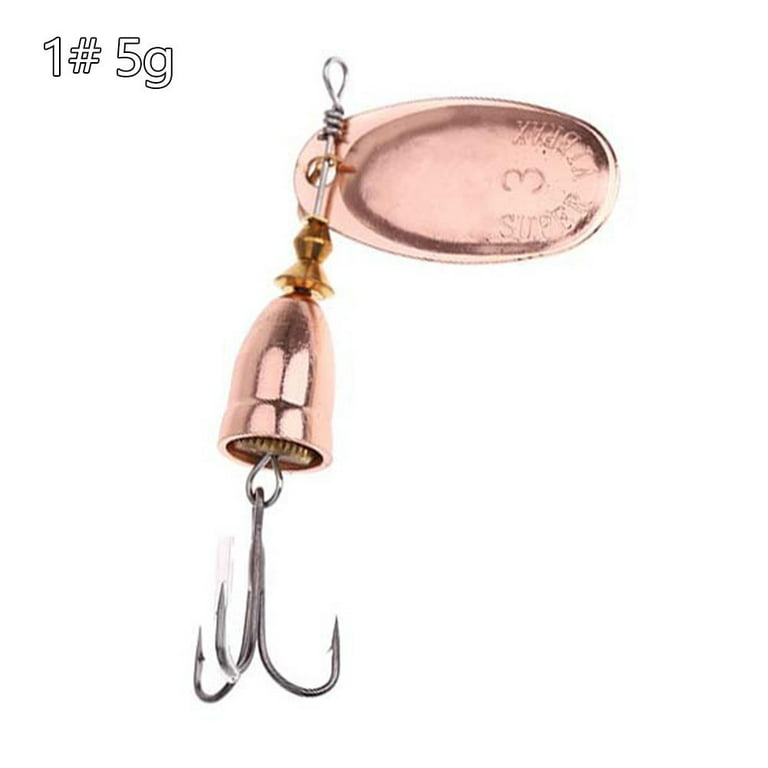 Rotating Spinner Metal Lure Brass Hard Artificial Spoon Bait Fishing Tackle  
