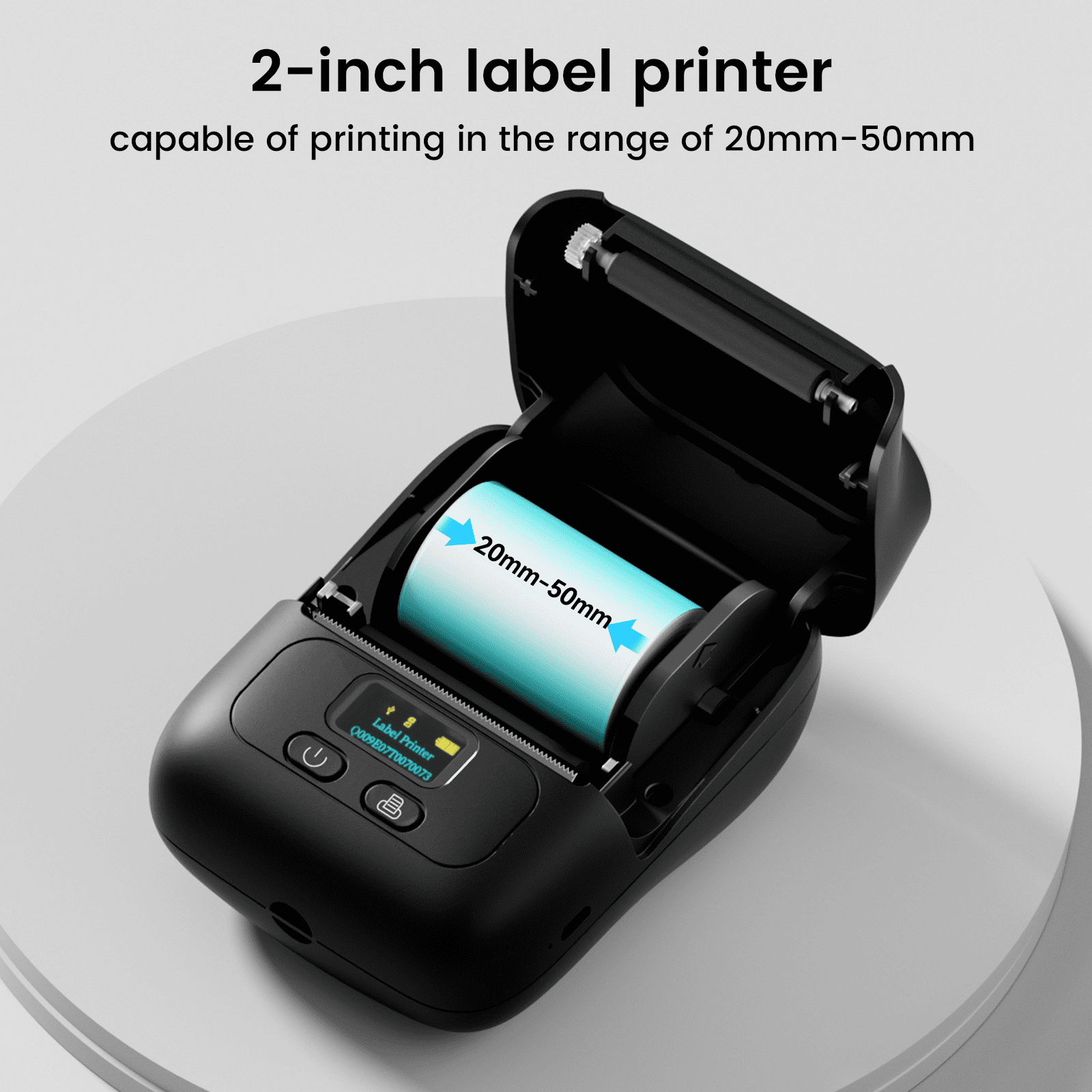 Phomemo M110 Label Maker Portable Label Printer, Sticker Printer For Small Business, Address, Office, Gift, Picture, Inkless Barcode Label Printer + 2 Rolls Thermal Paper（Black）