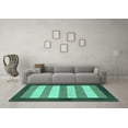 thumbnail image 3 of Ahgly Company Machine Washable Indoor Rectangle Abstract Turquoise Blue Modern Area Rugs, 6' x 9', 3 of 4