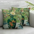 thumbnail image 3 of HENGT  Ming Vase Green Chinoiserie Throw Pillow Cover Traditional Chinese Designer Lumbar Pillow Case Cushion Cover Asian Body Pillow Covers Home Decor for Sofa Living Room Bedroom, 3 of 5
