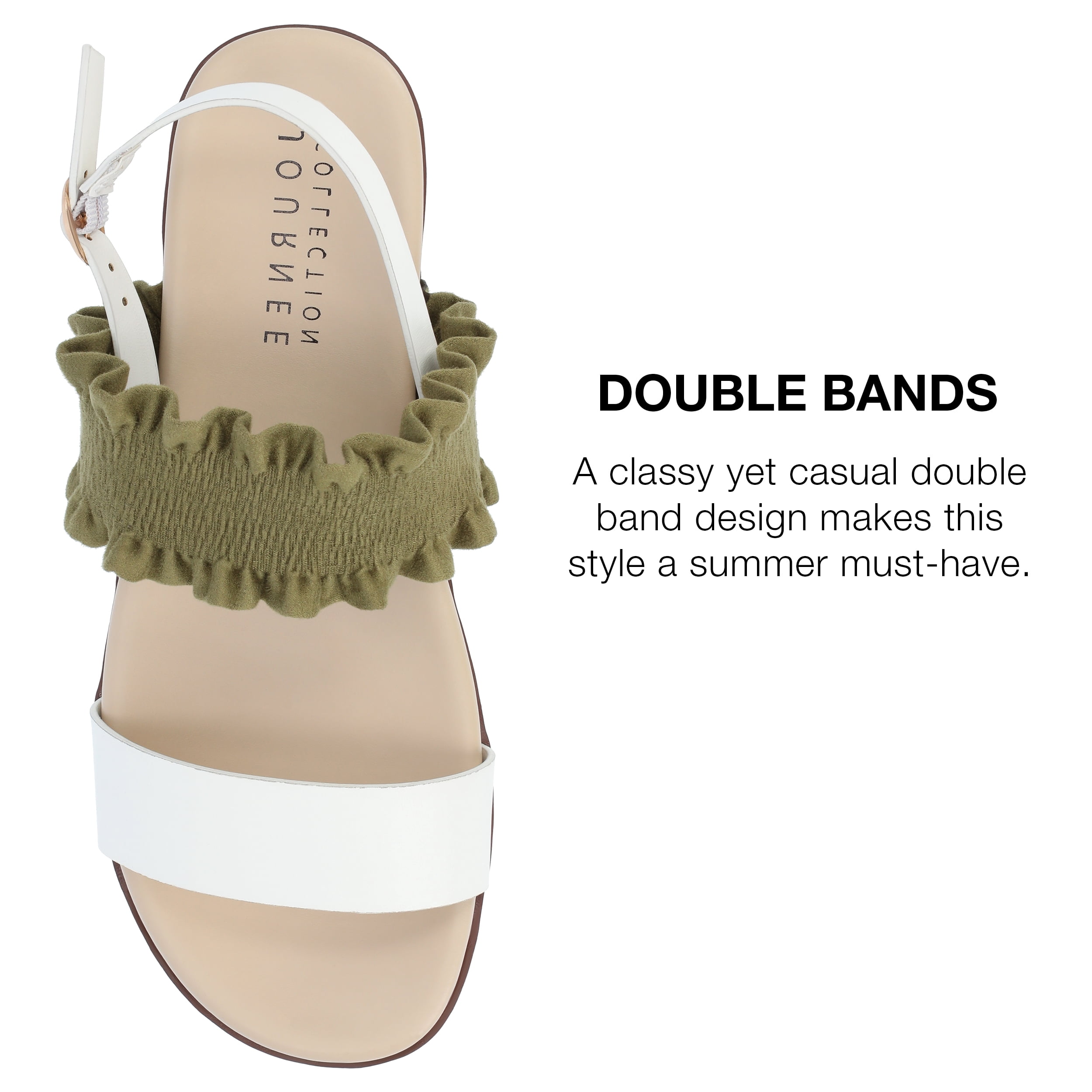 Journee Collection Womens Riya Faux Leather Slingback Flatform Sandals