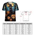 thumbnail image 2 of Halloween Ghosts Horror Pumpkin Womens Tops Women's Fashion Casual Short Sleeve Flower Print Round Neck Pullover Top Blouse, 2 of 6