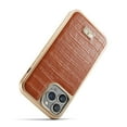 thumbnail image 2 of Mantto Stylish Case for iPhone 13 Pro Max Crocodile Pattern PU Leather Case with Crocodile Pattern Gold Plating Bumper Ultra Slim Case For iPhone 13 Pro Max,Brown, 2 of 5