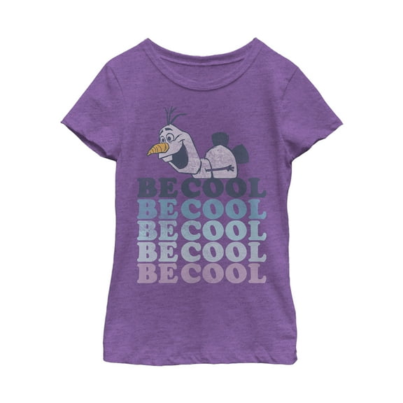 Girl's Frozen 2 Olaf Be Cool  Graphic Tee Purple Berry Large