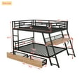 thumbnail image 2 of Harper & Bright Designs Full Size Metal Full Size Bunk Bed with Built-in Desk for Kids, Teens, Adults, Full Over Full Heavy Duty Metal Bunk Bed with Light and 2 Drawers, Safe Guardrails, 2 of 15