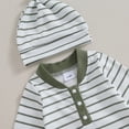 thumbnail image 5 of Bagilaanoe Newborn Baby Girl Boys Fall Jumpsuit Stripe Print Long Sleeve Bodysuit + Hat 3M 6M 12M 18M Infant Casual One Piece Romper, 5 of 7