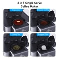 thumbnail image 6 of Jesslyn 3 in 1 Single Serve Coffee Maker: Coffee Machine Compatible with K Cup Capsules & Grounds, Instant Coffee Pot, Tea Maker Brewer - Removable 50 oz Water Reservoir, 120V 1150W, Black, 6 of 13