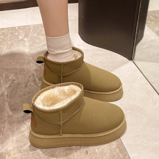 Botas de nieve de cuero de vaca para mujer, botines de plataforma Ultra Mini de diseñador australiano, cálidos, de piel de vaca, lana de ante, Invierno
