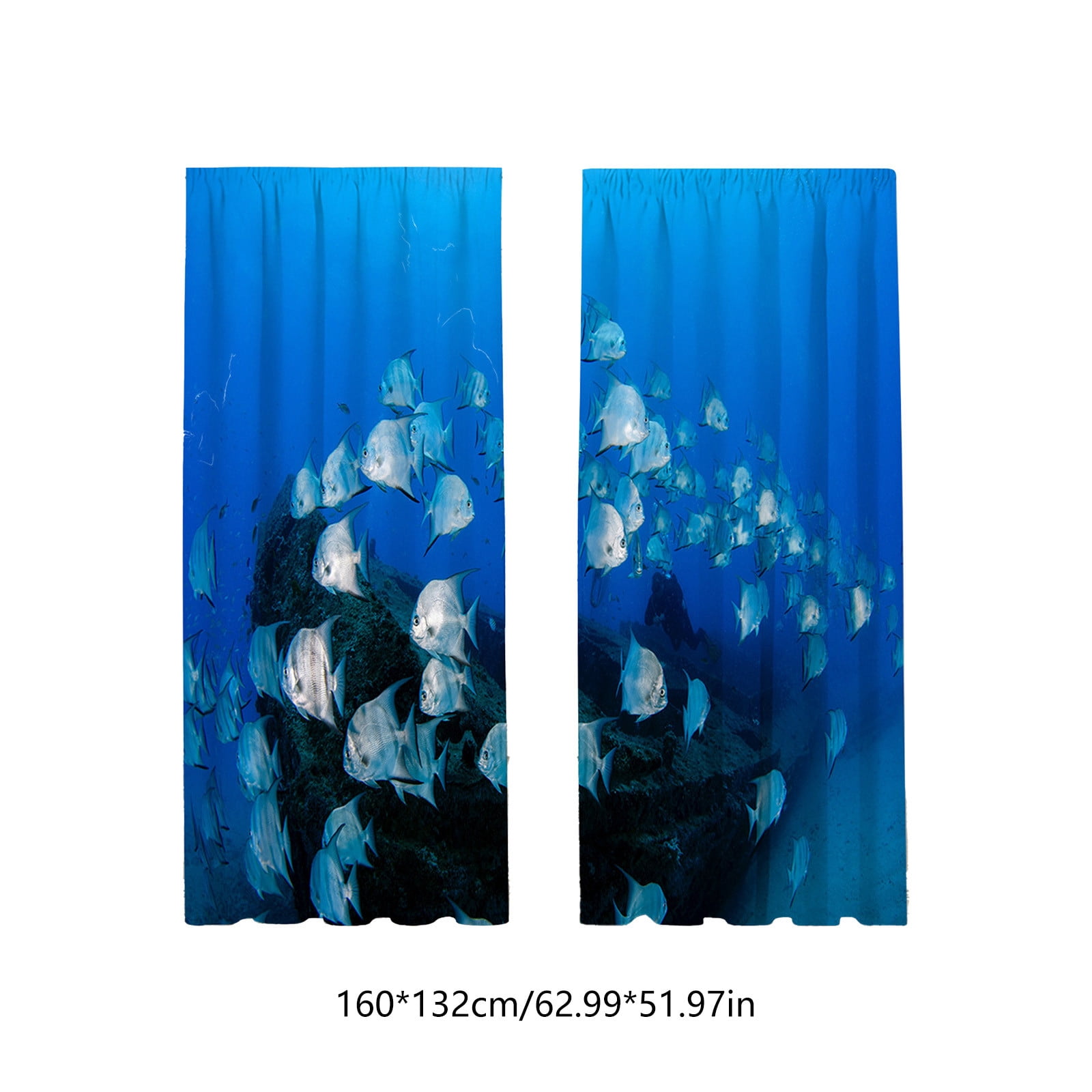 Fashion Printed Light Blocking Curtain with Pleated Design, Suction Cup Window Cover for Room Darkening and Privacy, Portable Window Shade for Home Office and Bedroom Decor