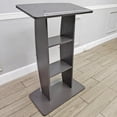 thumbnail image 3 of FixtureDisplays® 44.3" Tall Podium for Floor, Curved Frosted Front Acrylic Panel - Dark Grey 19658-GREY, 3 of 8