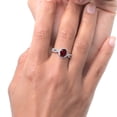 thumbnail image 3 of Gem Stone King 925 Sterling Silver Red Rhodolite Garnet Jewelry Women's Ring (1.98 Cttw, Oval 8X6MM, Size 5), 3 of 4
