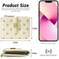 thumbnail image 3 of YINHEXI - portafolios para mujer, portafolios para tarjetas, pequeño cartera con bloqueo RFID, bonita portafolios pequeña de piel para mujeres, niñas, mujeres, Blanco apagado, Minimalista, 3 of 5