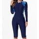 thumbnail image 1 of Trajes de baño de una pieza para mujer, trajes de surf de manga larga para mujer, pantalones cortos, trajes de buceo con almohadillas para el pecho y sin soportes de acero, 1 of 9