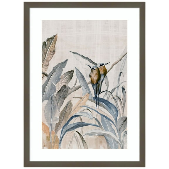 Amanti Art Birds in Foliage Wood Framed Wall Art Print