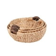 thumbnail image 5 of Honey-Can-Do Water Hyacinth Wicker Round Nested Storage Basket 3-Piece Set with Wood Handles, Natural, 5 of 9