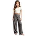 thumbnail image 2 of Yuncity Girls Casual Sweatpants High Waist Drawstring Long Pants Elastic Waistband Comfy School Pants Size Grey, 2 of 6