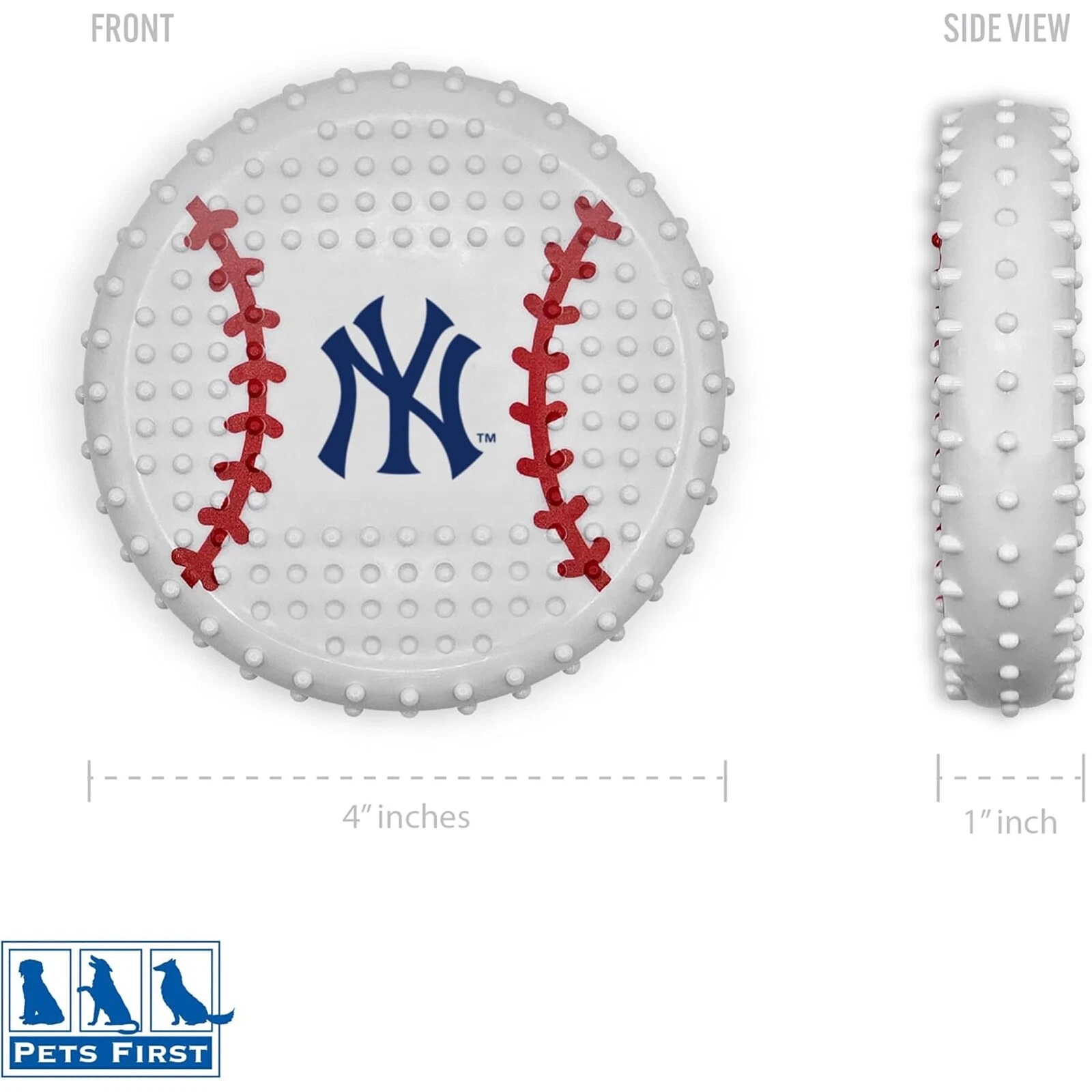 Pets First MLB Hard-Nylon Baseball Flavored Dog Chew Toys for Aggressive Chewers