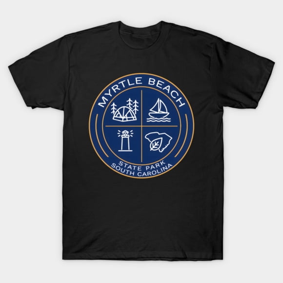Myrtle Beach State Park Heraldic South Carolina Travel Art Unisex T-Shirt, up to size 3XL.