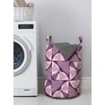 thumbnail image 3 of Abstract Laundry Bag, Modern Geometric Illustration of Triangular Complex Shapes Design, Basket with Handles Drawstring Closure for Laundromats, 13" x 19", Purple Mauve and Baby Pink, by Ambesonne, 3 of 4