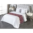 thumbnail image 3 of Floral Bed Runner, Roses and Chamomile Bouquete for a Lover Romantic Style of Art With Leaves, Decorative Accent Bedding Scarf for Hotels Homes & Guest Rooms, Queen, Plum Pale Cinnamon, by Ambesonne, 3 of 3