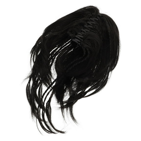 OFFIGAM Clip on Ponytail Hair Extension Black Synthetic Braid Design for Volume Enhancement