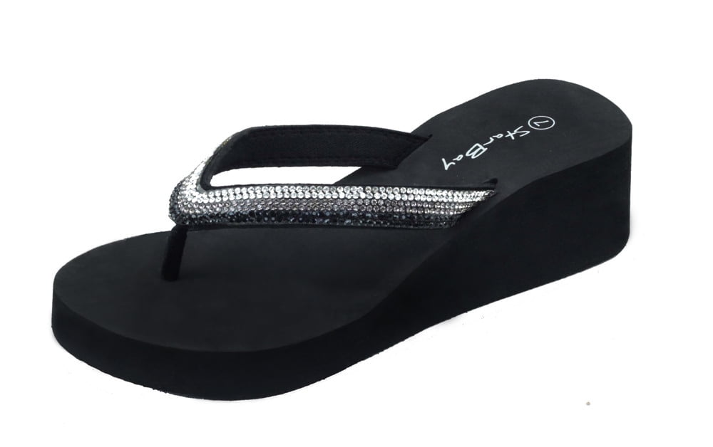 StarBay Women's Shimmering Diamonds Wedge Sandals - Walmart.com
