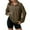 #WZB Khaki, variant on PFRNLF No Boundaries Half Zip Sweatshirts Women's Comfy Long Sleeve Waffle Knit Pullover Tops,Sizes S-2XL