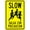 Warning Sign 2, variant on Slow Spanish Warning Sign - 8"x12" Security Safety Metal Sign, Bilingual Traffic Decor for Business Office Home Street Road