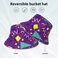 thumbnail image 5 of Disketp Retro 80s Style Print Reflective Bucket Hat Beach Hat Summer Travel Sun Hats Fisherman Cap, 5 of 8