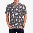 thumbnail image 1 of Fotbe Colorful Paws Of Dog Camiseta Polo de Golf para Hombre con Estampado – Camisa Deportiva Transpirable con Cuello Abotonado-Large, 1 of 6