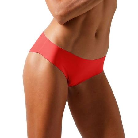 EHRWE Panties For Women Ladies Ice Silk Seamless Sports Low Waist Sexy Briefs Breathable