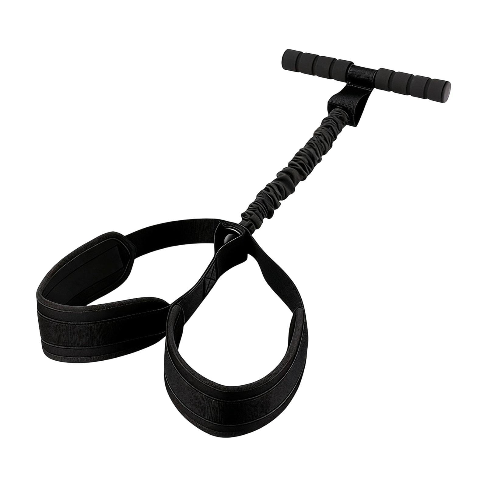 Baoblaze Adjustable Tension Pedal Resistance Band with Handle Latex Stretch Rope for Home Black