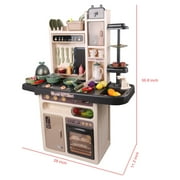 Large Kitchen Toy Set for Kids with Realistic Lights and Cooking Sounds Steam Play Sink Menu Board and Accessory Play Set